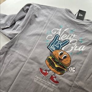 New Era Gray Tee Burger Graphic